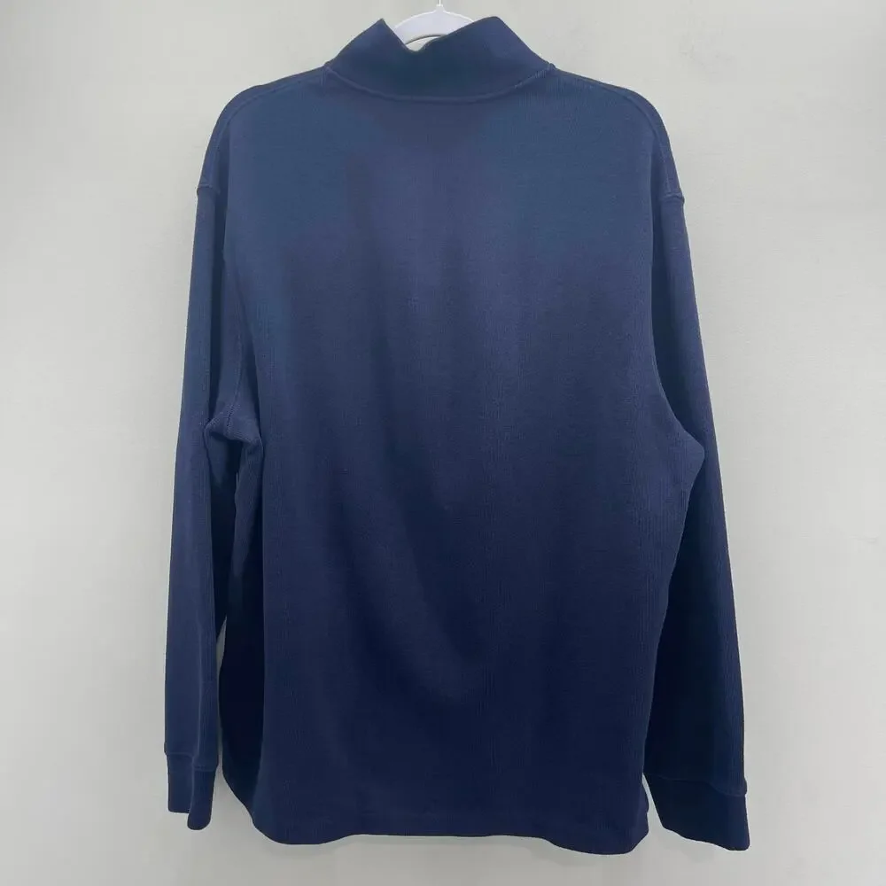 Polo Ralph Lauren 1/4 Zip Pullover Sweater XL Navy Blue Red Pony Preppy Nautical
